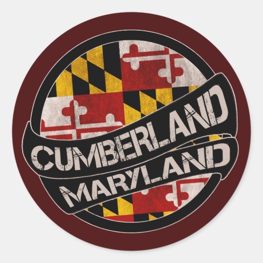 Autocollants du drapeau du Maryland Cumberland (Devant)
