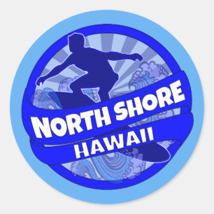 Autocollants du logo de surfeur bleu de North Shor