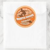 Autocollants du logo de surfeur orange North Shore (Sac)