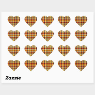 Autocollants Earthtone Plaid Heart