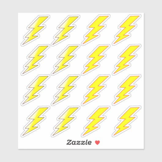 Autocollants Éclair Jaune pour l'École (Feuille)