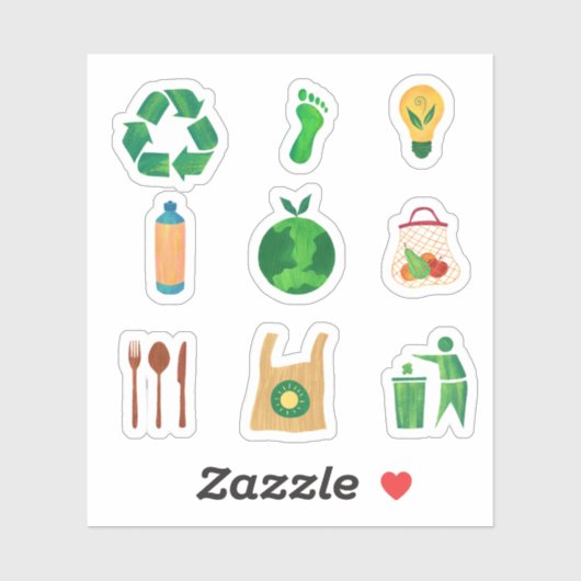 Autocollants écologiques (Feuille)