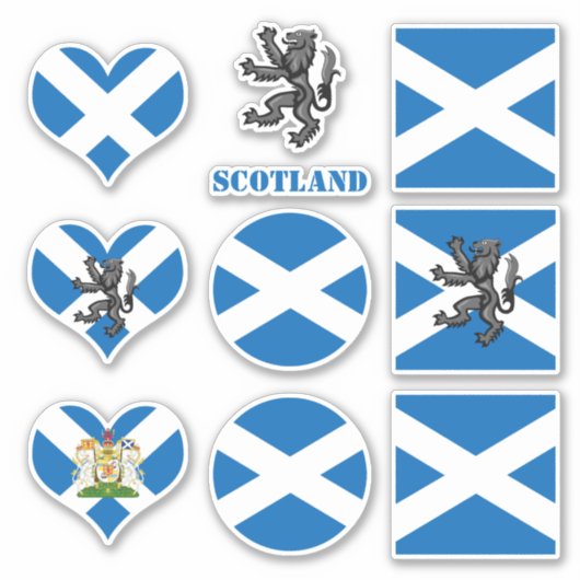 Autocollants Écosse, Drapeau écossais Lion Heart / (Devant)