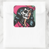 Autocollants Éffrayants demi-cowgirl demi-squelett (Sac)