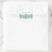 Autocollants élégants argent et bleu sarcelle (Sac)