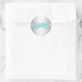Autocollants élégants argent et bleu sarcelle (Sac)