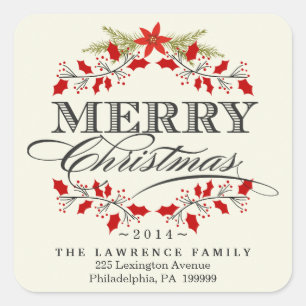 Autocollants élégants de carré de guirlande de