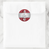 Autocollants élégants en forme de clé de sol rose  (Sac)
