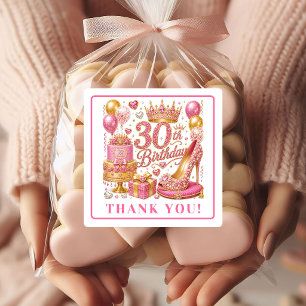 Autocollants élégants rose gold pailletés pour 30e
