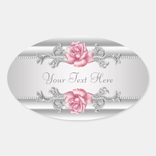 Autocollants élégants rose rose gris argenté (Devant)