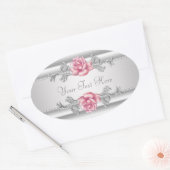 Autocollants élégants rose rose gris argenté (Enveloppe)