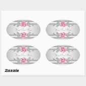 Autocollants élégants rose rose gris argenté (Feuille)