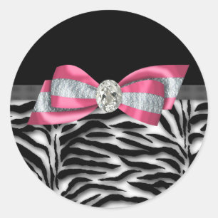 Autocollants élégants zèbre rose