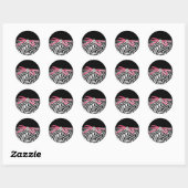 Autocollants élégants zèbre rose (Feuille)