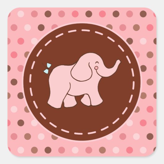 Autocollants éléphant bébé rose (Devant)