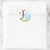 Autocollants Éléphant Bleu/ajouter monogramme (Sac)