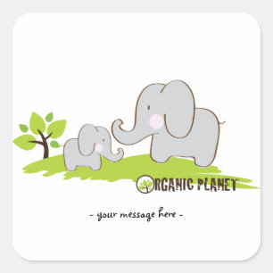 Autocollants Eléphants Planète Biologique