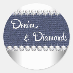 Autocollants en Denim Élégant et Diamants