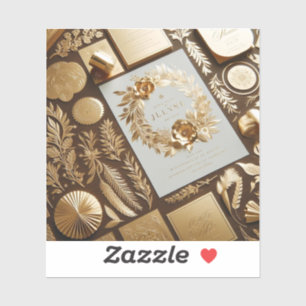 Autocollants en feuille d'or pour articles mariage