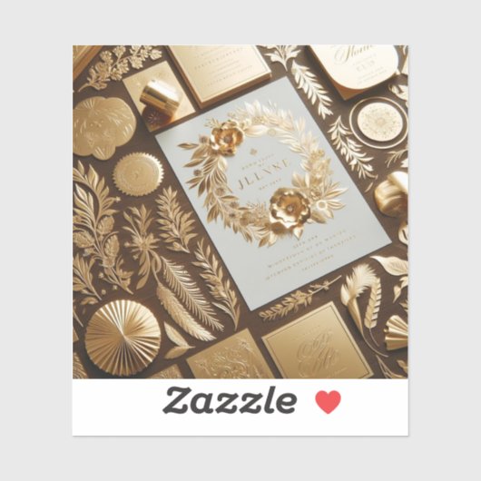 Autocollants en feuille d'or pour articles mariage (Feuille)