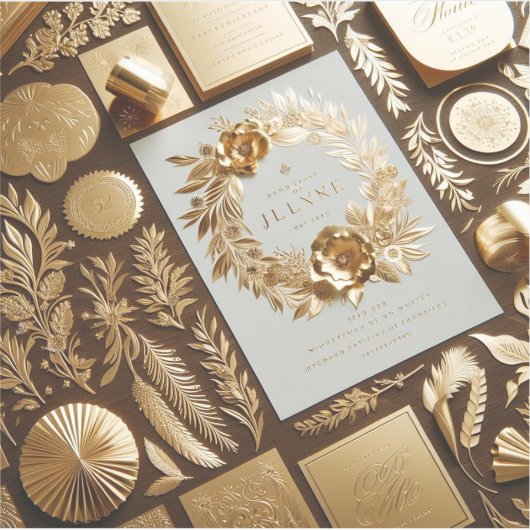 Autocollants en feuille d'or pour articles mariage (Devant)