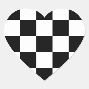Autocollants en forme de coeur de "damier"