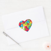 AUTOCOLLANTS EN FORME DE CŒUR EN BONBON (Enveloppe)