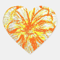 Autocollants en forme de coeur Gerbera jaune