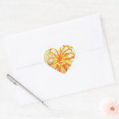 Autocollants en forme de coeur Gerbera jaune (Enveloppe)
