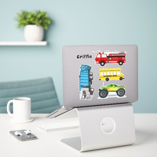 Autocollants en forme de modèle de nom de garçons  (Ordinateur portable sur le bureau)