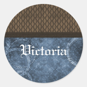 Autocollants en métal Steampunk, bleu