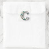 Autocollants en papier C avec monogramme floral él (Sac)