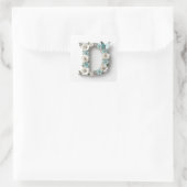 Autocollants en papier D avec monogramme floral él (Sac)