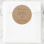 Autocollants en papier kraft Merci (Sac)