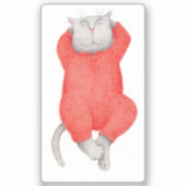 AUTOCOLLANTS EN VINYLE CHAT ROUGE LONG JOHNS 2"X2" (Recto)