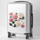 Autocollants en vinyle découpés Chrysanthème (Sur valise)