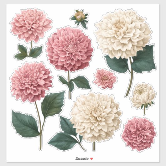 Autocollants en vinyle découpés Chrysanthème (Feuille)