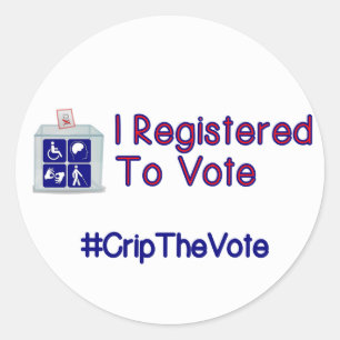 Autocollants ENREGISTRÉS PAR I de #CripTheVote