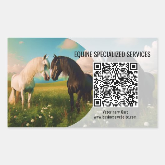 Autocollants équine pour affaires avec code QR (Devant)