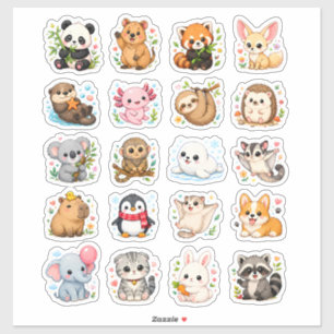 Autocollants esthétiques d'animaux mignons