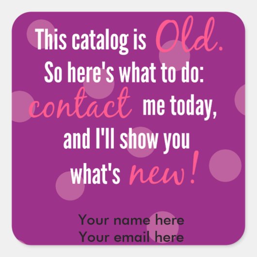 Autocollants étiquette de changement de catalogue (Devant)