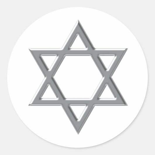 Autocollants étoile de David argentée sur fond de  (Devant)