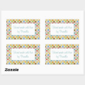 Autocollants "Fait Main" Rectangle CRAZY QUILT (Feuille)