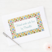 Autocollants "Fait Main" Rectangle CRAZY QUILT (Enveloppe)