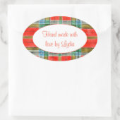 Autocollants "Faits main" Oval MAC BAIN TARTAN (Sac)