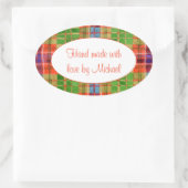 Autocollants "Faits Main" Ovale Tartan MAC RAE (Sac)