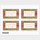 Autocollants "Faits Main" Rectangle MAC RAE TARTAN (Feuille)