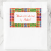 Autocollants "Faits Main" Rectangle MAC RAE TARTAN (Sac)