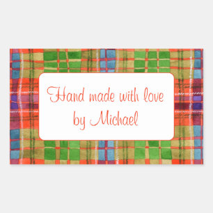 Autocollants "Faits Main" Rectangle MAC RAE TARTAN