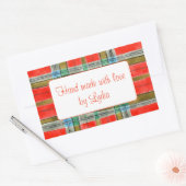 Autocollants "Faits Main" Rectangle Tartan MAC BAI (Enveloppe)